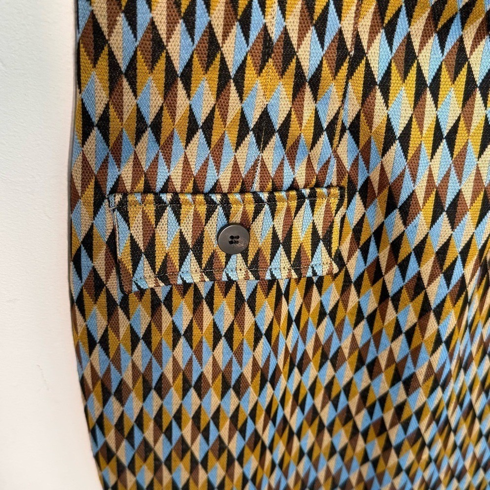 Zara Mini Dress size medium brown blue Geometric shapes - Picture 4 of 7